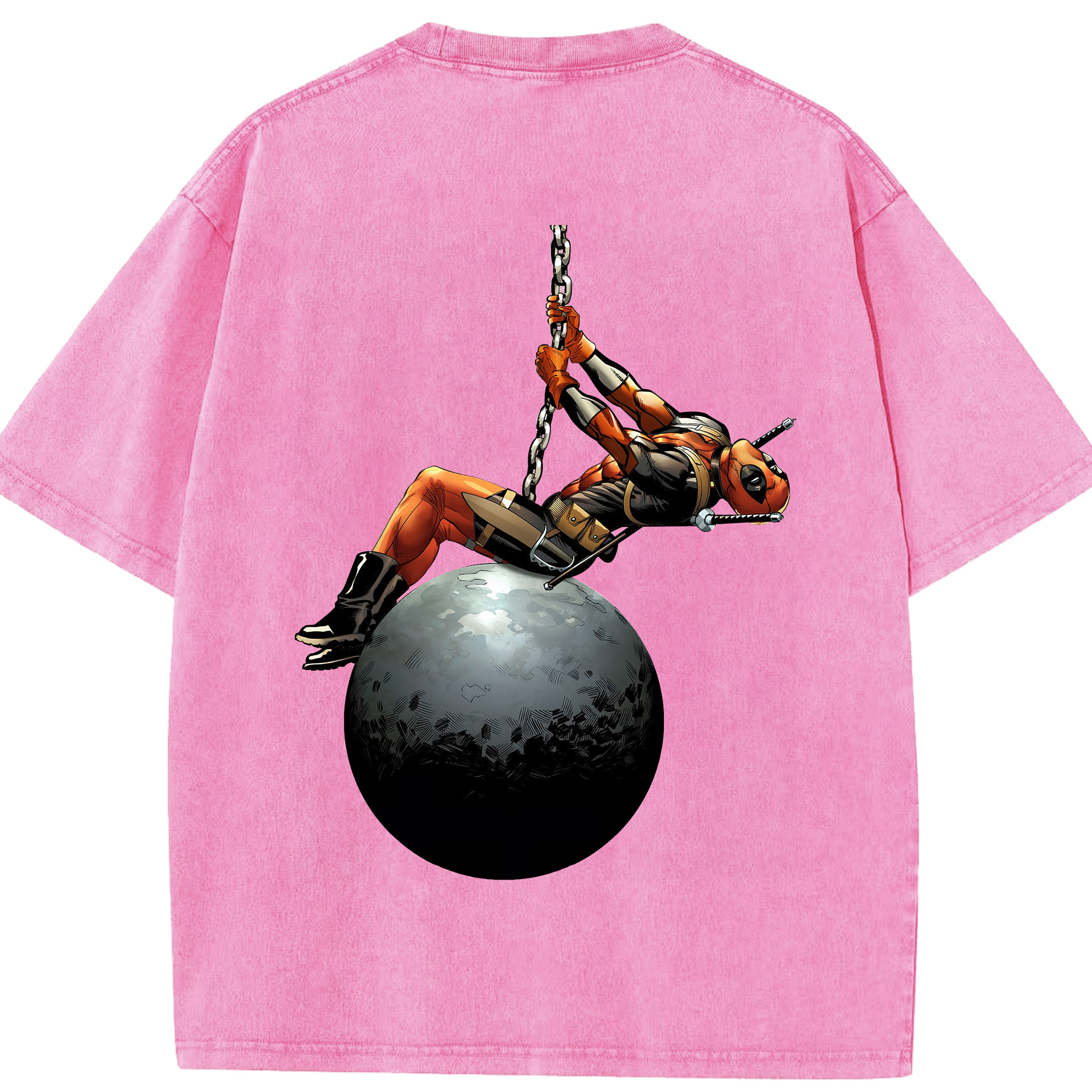 （画像用） Deadpool デッドプール 綿100% ヴィンテージ風 半袖Tシャツ（背面プリント）
